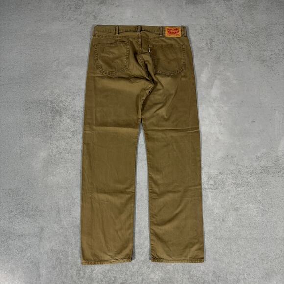 Levi’s 505 Straight Fit Khaki Denim Jeans Classic Work Style - Size: 38x34 - Picture 6 of 9